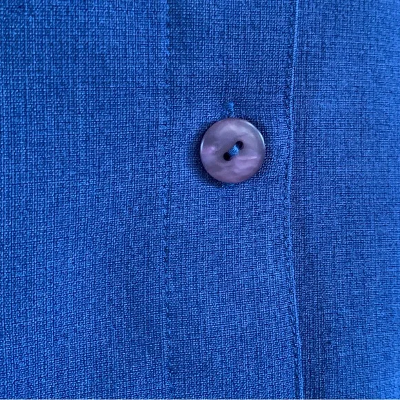 Vintage Blue Floral Embroidered Short Sleeve Button Up Shirt Size 10 43123450 - Picture 4 of 12